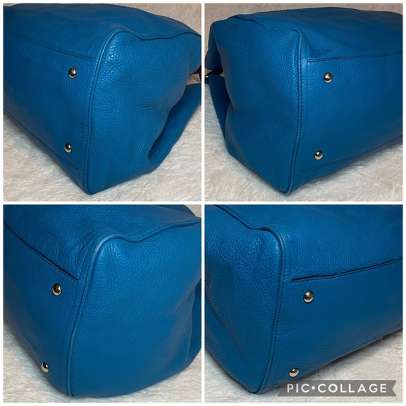Gucci Soho Interlocking G Leather Tassle Large Shoulder Tote Bag in Vibrant Blue - Picture 13 of 17